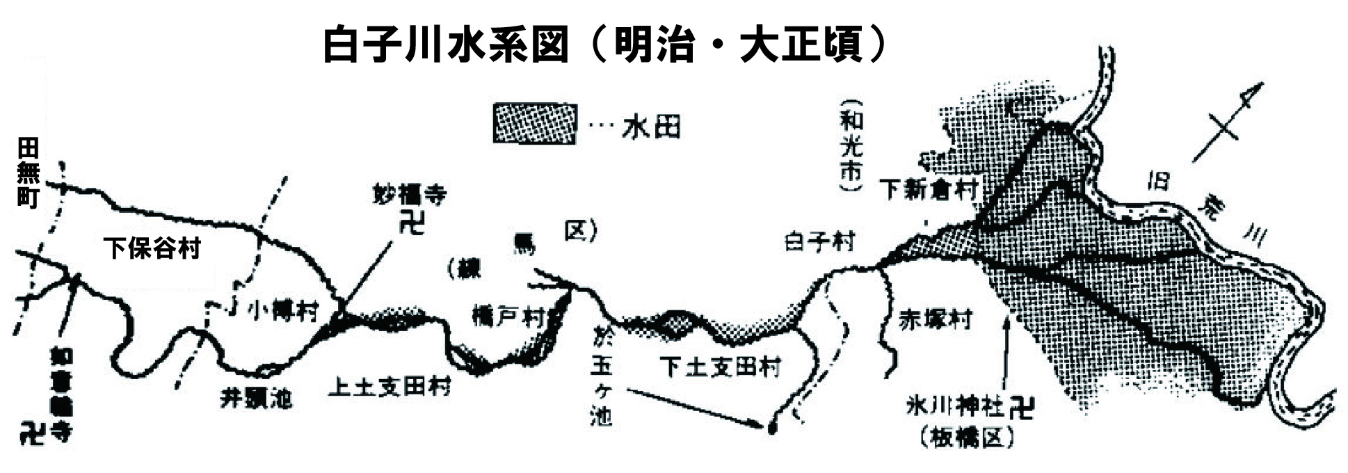 白子川水系と主な湧水池（１）